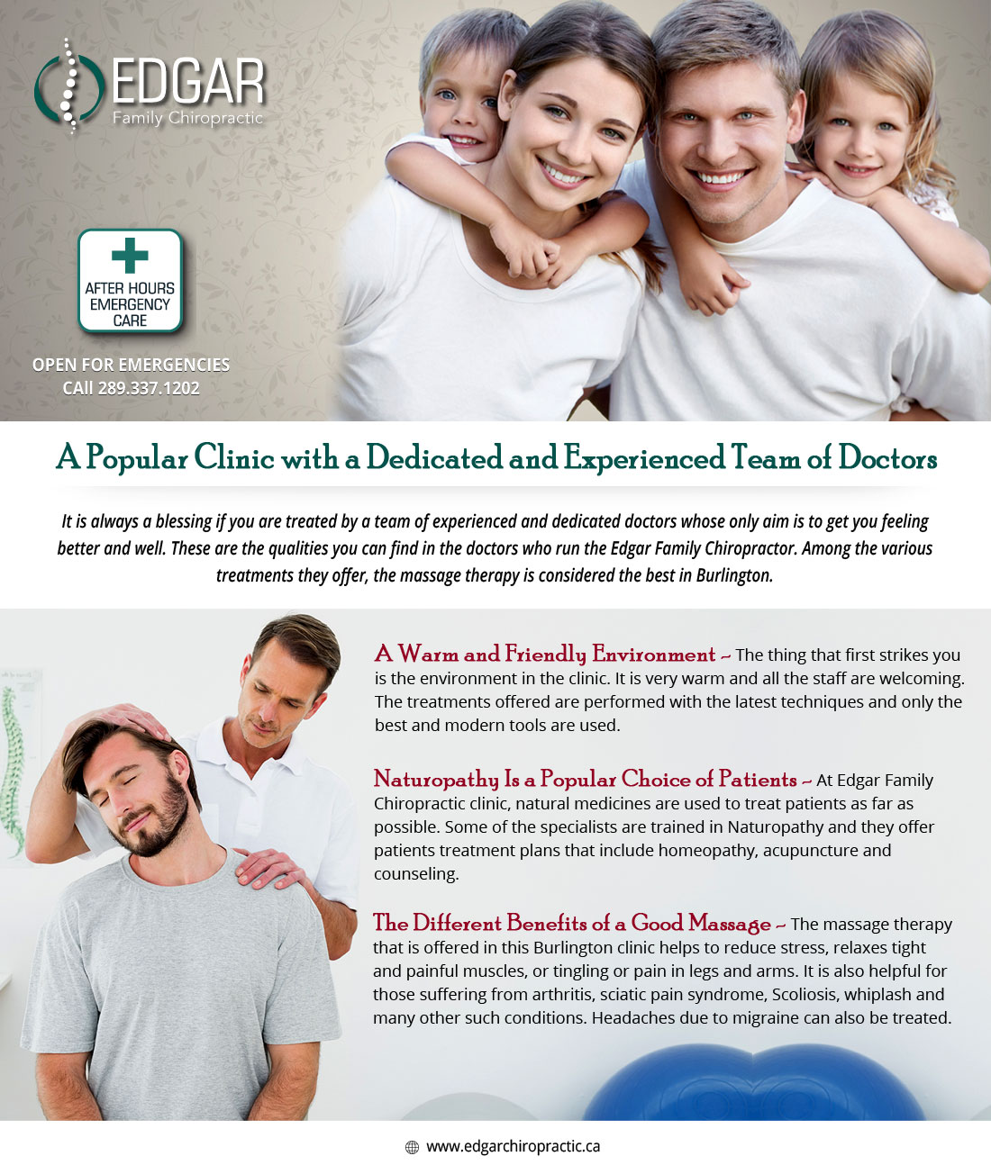 a popular clinic with a dedicated and experienced team of dectors does the flyers have a team chiropractor